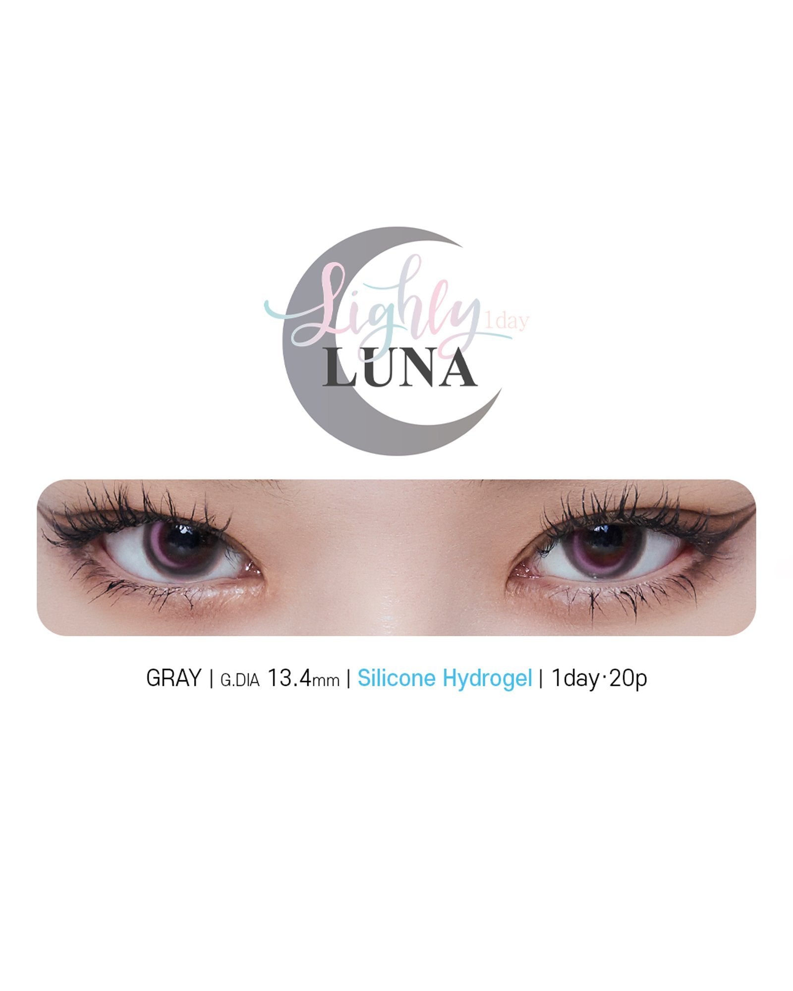 LENSTOWN Lighly Luna Gray (1 Day, 20 lens/box) - LENSTOWN - lenscottage