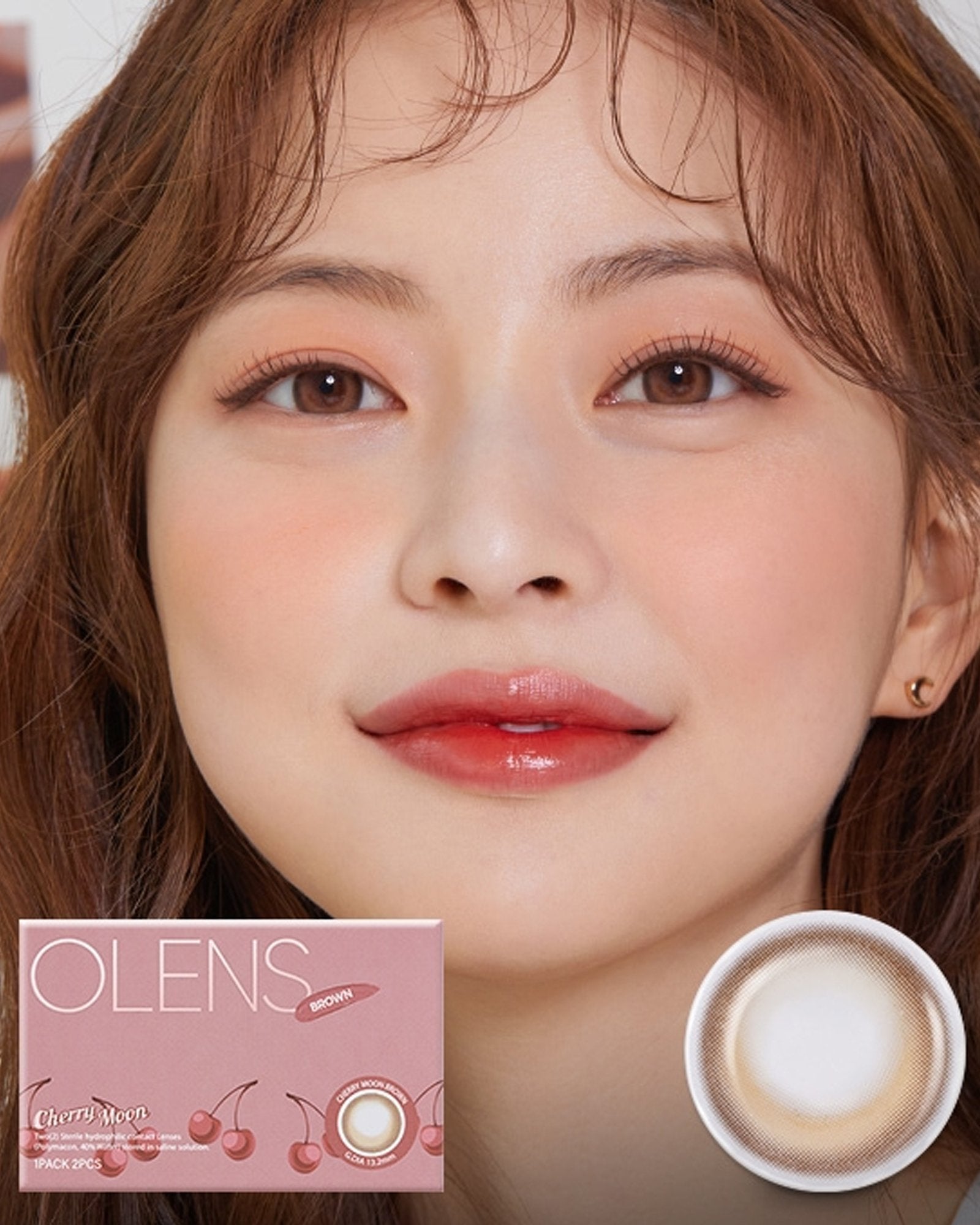 OLENS Cherry Moon Brown (1 Month, 2 lens/box) - OLENS - lenscottage