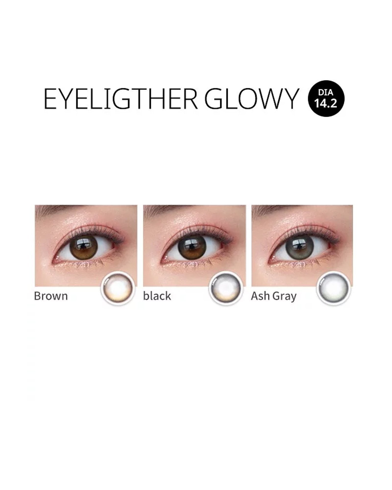 OLENS Eyelighter Glowy Ash Gray (1 Month, 2 lens/box) - OLENS - lenscottage