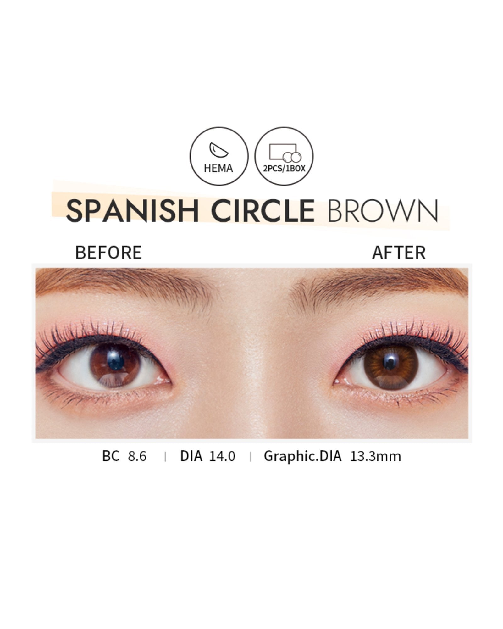 OLENS Spanish Circle Brown (1 Month, 2 lens/box) - OLENS - lenscottage