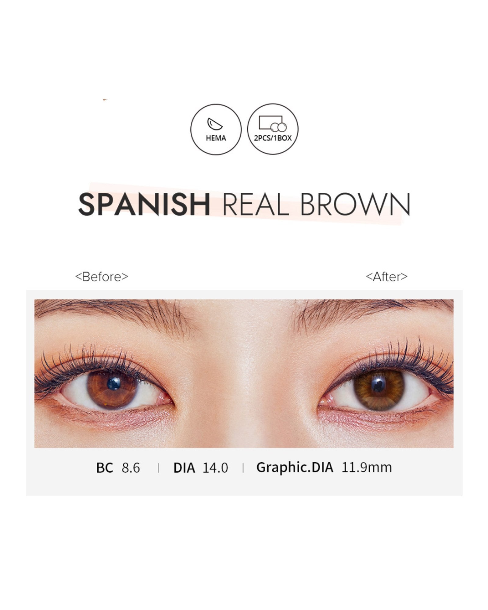 OLENS Spanish Real Brown (1 Month, 2 lens/box) - OLENS - lenscottage