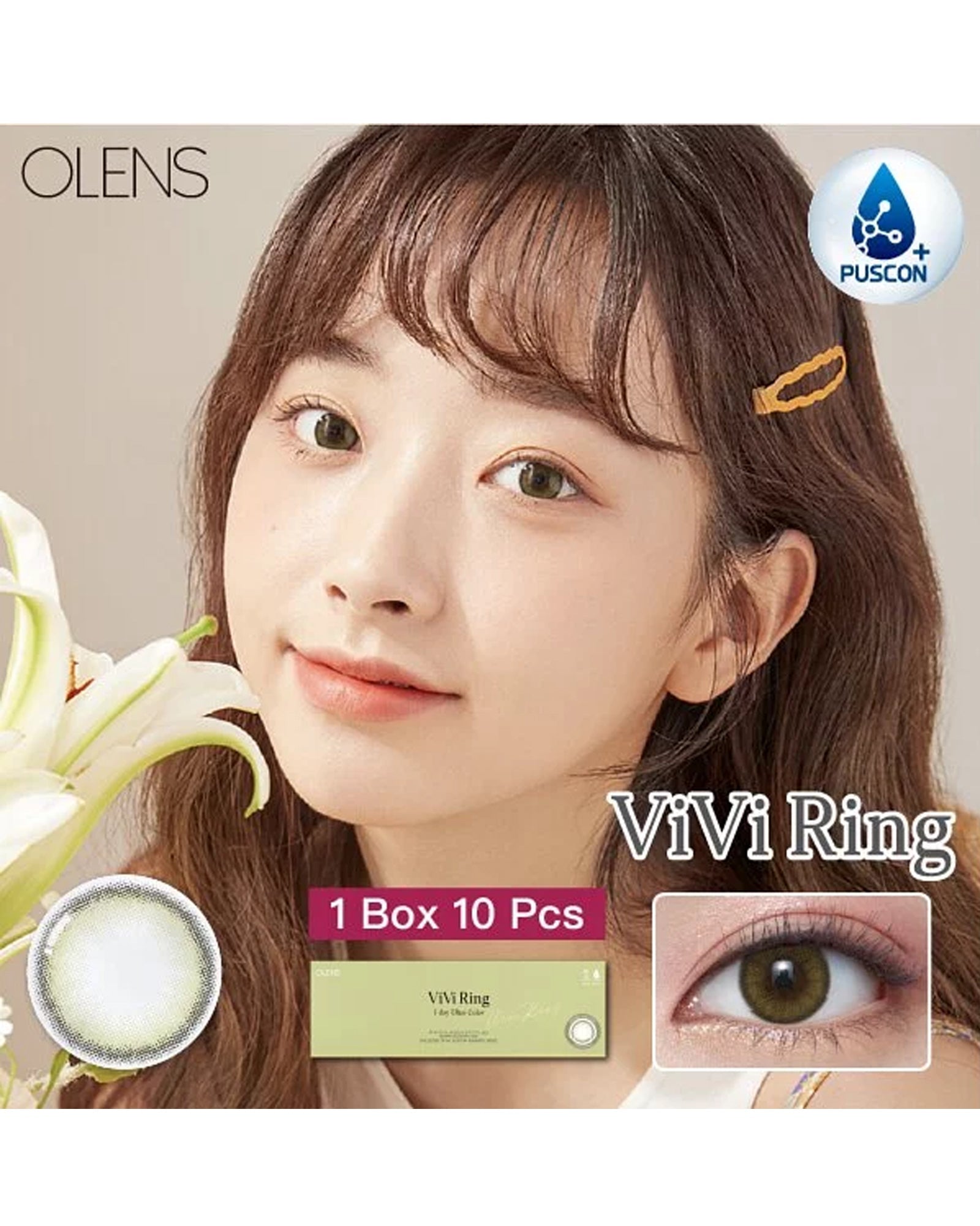 OLENS ViVi Ring Olive (1 Day, 10 lens/box) - OLENS - lenscottage